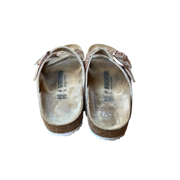 Birkenstock Arizona Gator Gleam Copper Leather Soft Footbed Sandals - M7 / W9 - Picture 5 of 10
